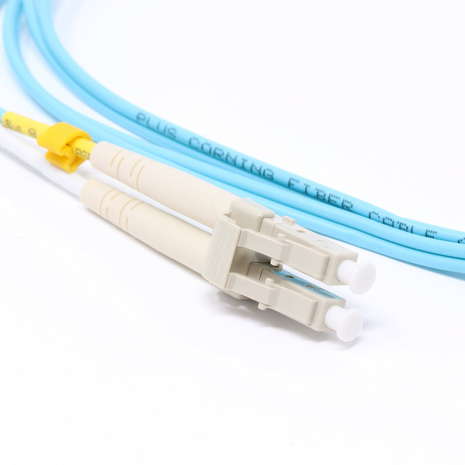 0.2 Meter (7IN) 10Gb OM3 Multimode Duplex Fiber Optic Cable (50/125) - LC to LC - Aqua
