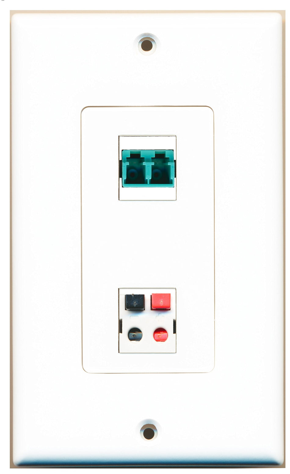 RiteAV 1 Port LC Fiber 10GB Duplex 1 Port Speaker Wall Plate OVERSIZED