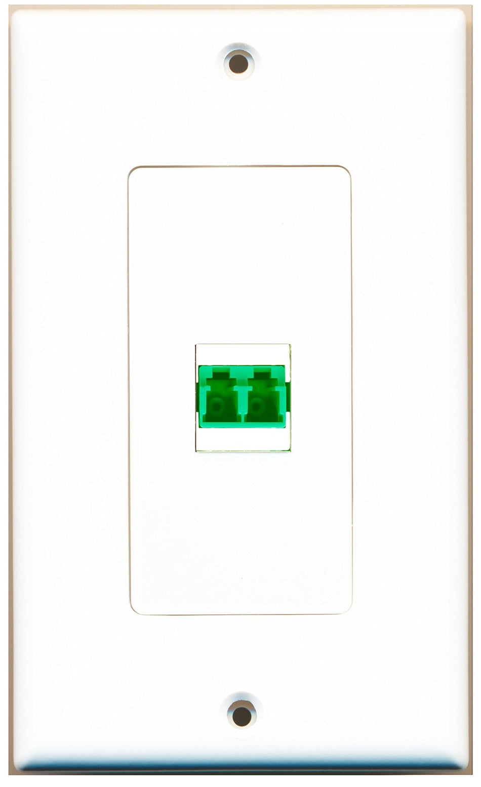 RiteAV 1 Port Fiber LC APC Duplex Wall Plate OVERSIZED