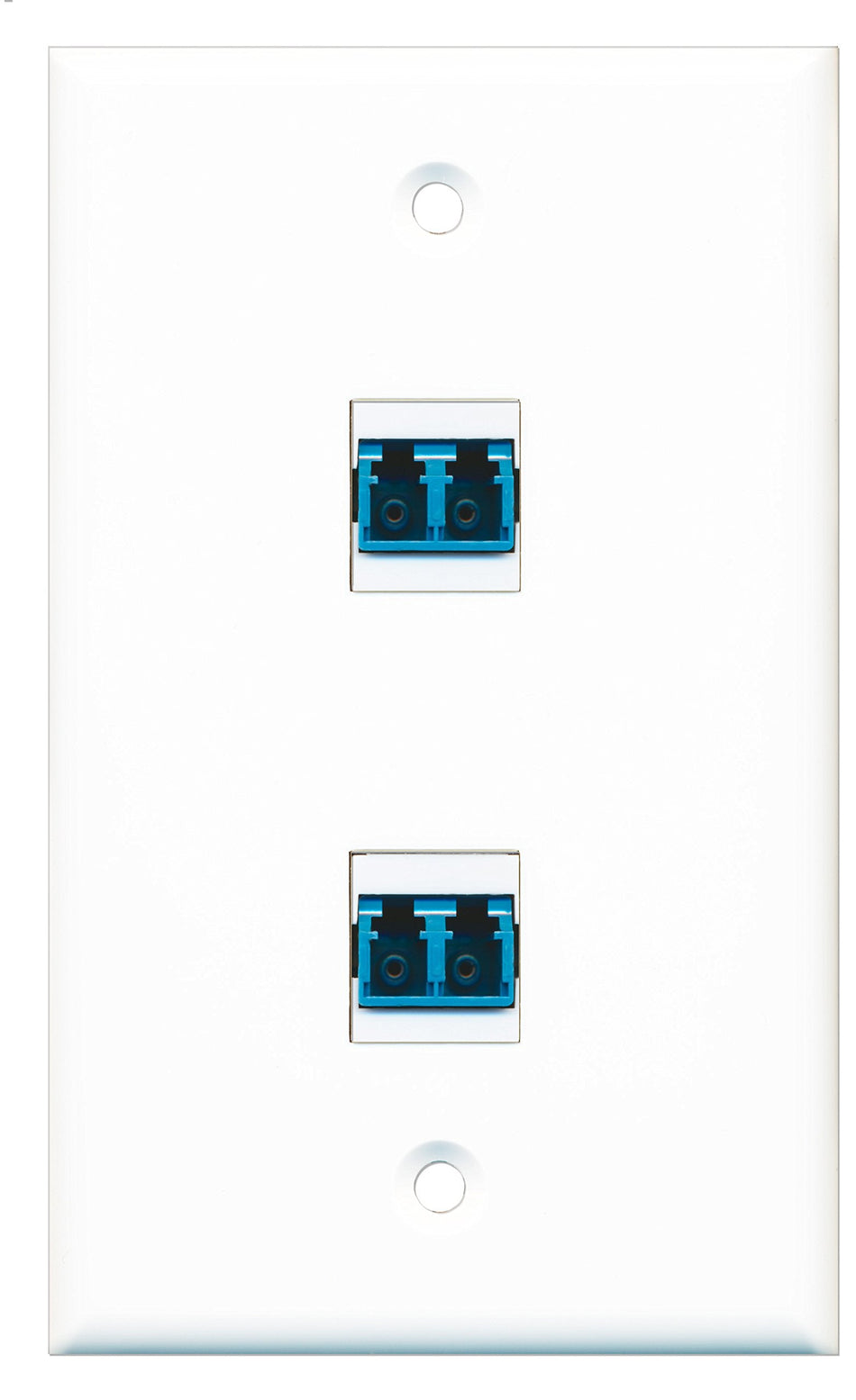 RiteAV - 2 Port LC Fiber Singlemode Duplex Wall Plate - Bracket Included