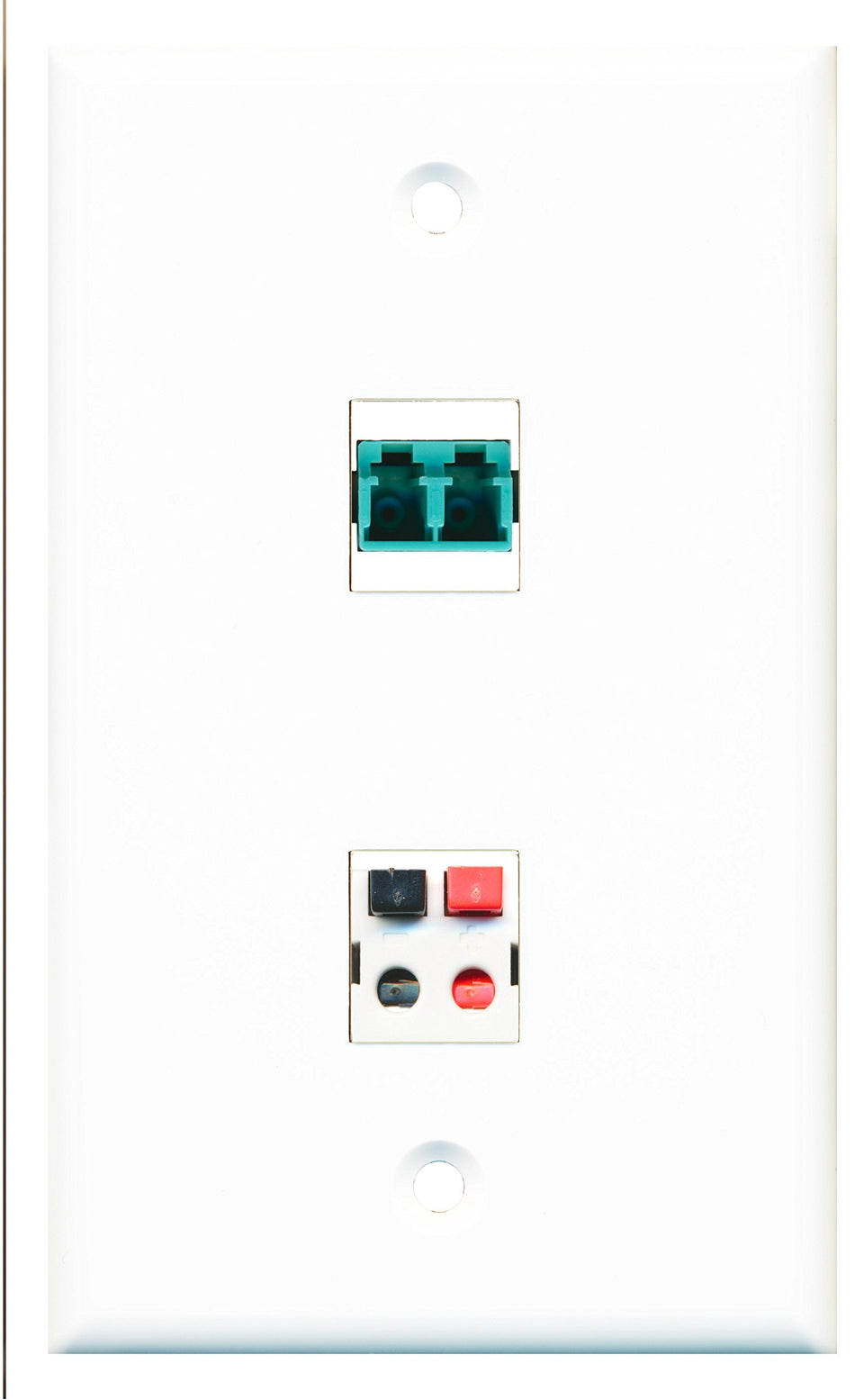 RiteAV - 1 Port LC Fiber 10GB Duplex 1 Port Speaker Wall Plate - Bracket Included