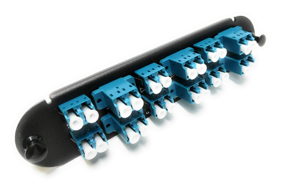 RiteAV - CCH LC/LC (12 Port Duplex w/24 Fiber Connectors) Adapter Panel (Non-LGX) Blue/Black (9/125) for Yellow OS2 Singlemode