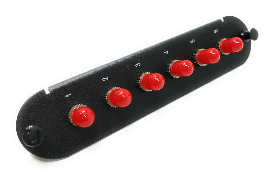 RiteAV - CCH ST/ST (6 Port Simplex w/6 Fiber Connectors) Adapter Panel (Non-LGX) Silver/Black (50/125) for Aqua OM3 Multimode 10Gb