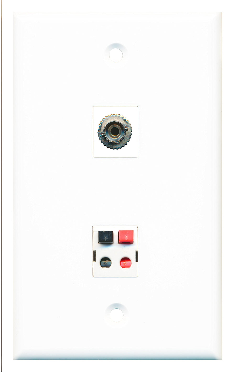 RiteAV - 1 Port Fiber ST Simplex 1 Port Speaker Wall Plate - Bracket Included