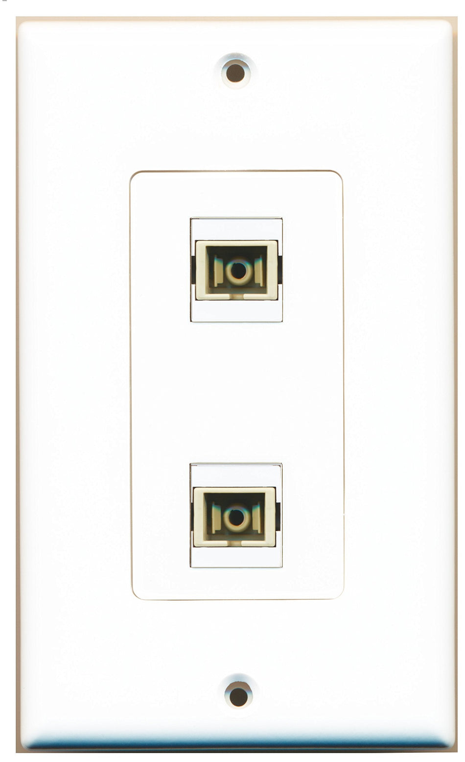 RiteAV 2 Port SC Fiber Multimode Simplex Wall Plate OVERSIZED