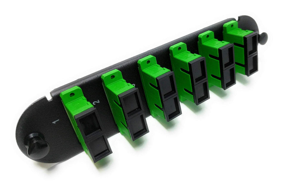 RiteAV - CCH SC/SC (6 Port Duplex w/12 Fiber Connectors) Adapter Panel (Non-LGX) Lime Green/Black (50/125) for Lime Green OM5 Multimode 100Gb