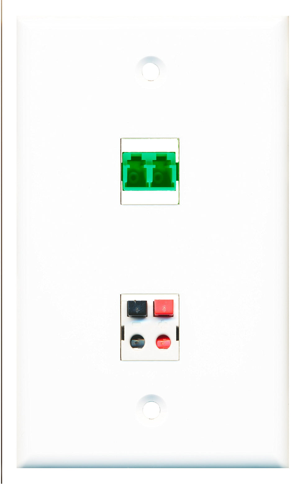 RiteAV - 1 Port Speaker 1 Port Fiber LC APC Duplex Wall Plate - Bracket Included