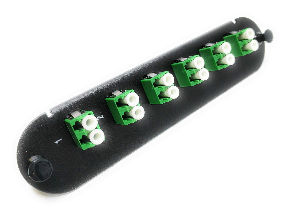 RiteAV - CCH LC/LC (6 Port Duplex w/12 Fiber Connectors) Adapter Panel (Non-LGX) Green/Black (9/125) for Yellow OS2 Singlemode APC