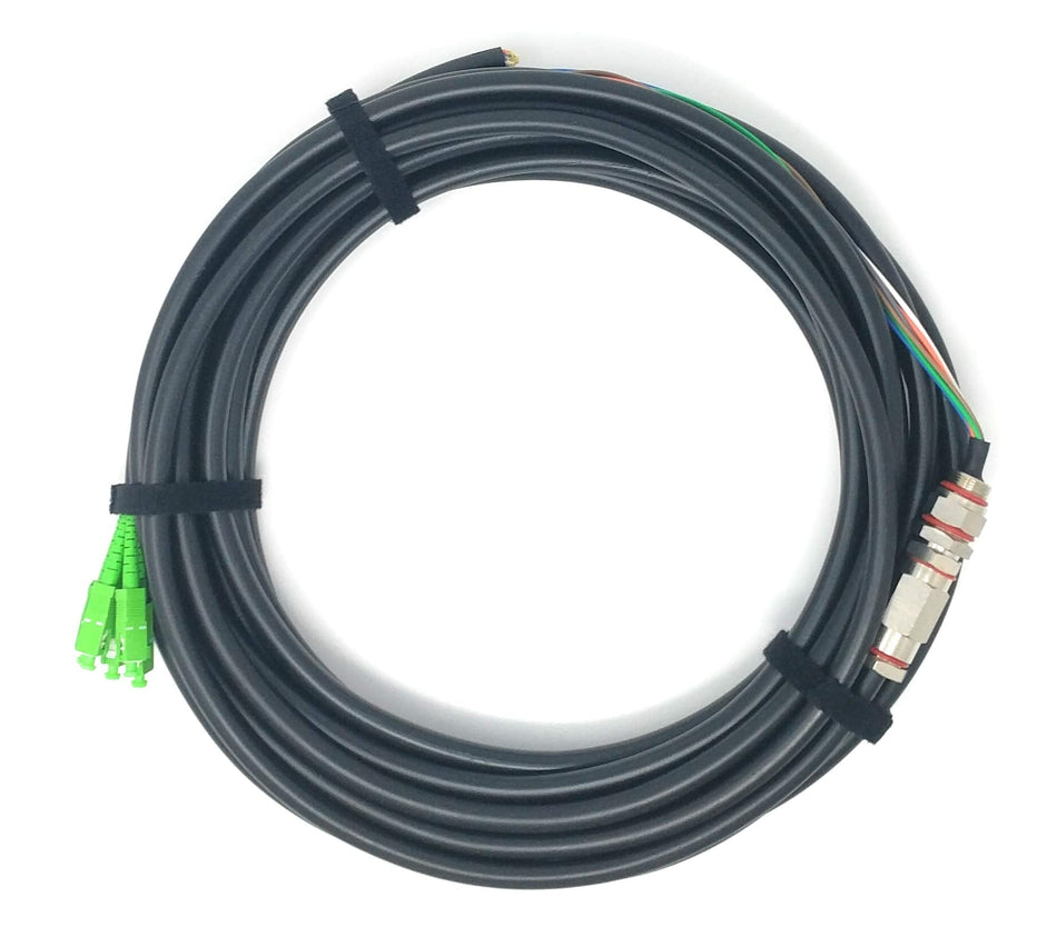 Ultra Spec Cables - SC/APC (6 Strand) Singlemode (9/125) Fiber Optic Waterproof Armored Splice Pigtail - 10M