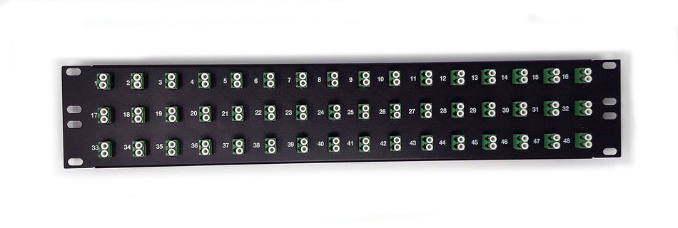 Ultra Spec Cables 48 Port LC Fiber Patch Panel APC Singlemode (Green Couplers) (Loaded 2u) 19"