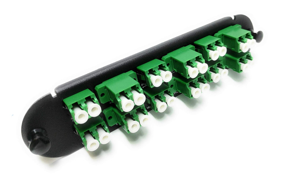 RiteAV - CCH LC/LC (12 Port Duplex w/24 Fiber Connectors) Adapter Panel (Non-LGX) Green/Black (9/125) for Yellow OS2 Singlemode APC
