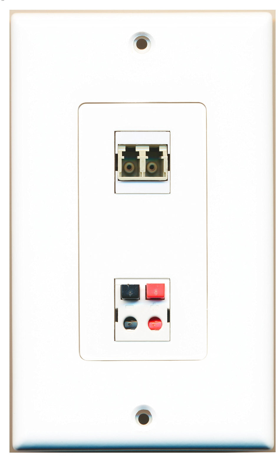 RiteAV 1 Port LC Fiber Multimode Duplex 1 Port Speaker Wall Plate OVERSIZED