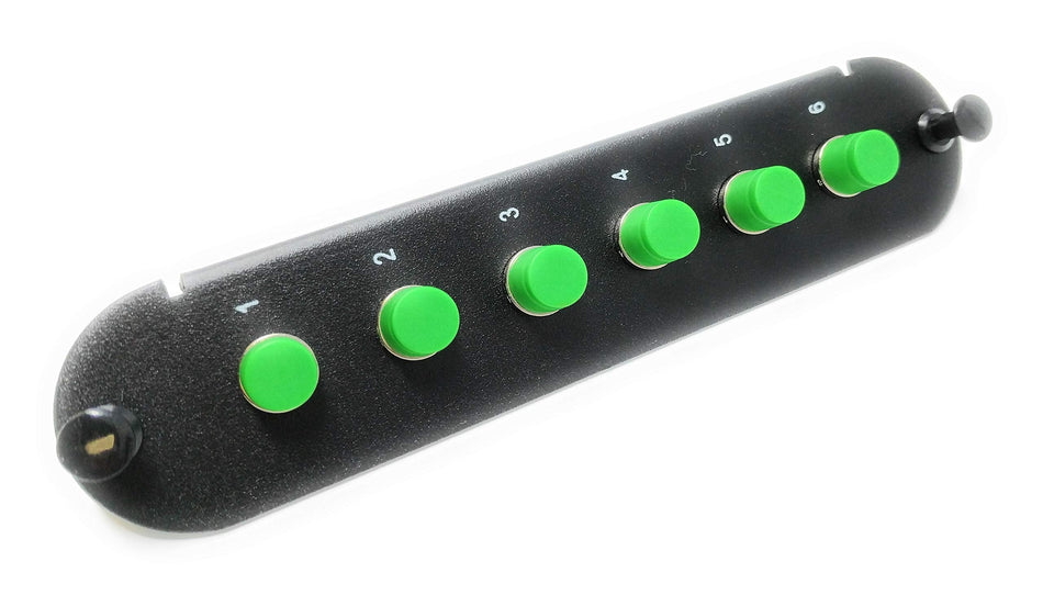 RiteAV - CCH FC/FC (6 Port Simplex w/6 Fiber Connectors) Adapter Panel (Non-LGX) Silver/Black (9/125) for Yellow OS2 Singlemode