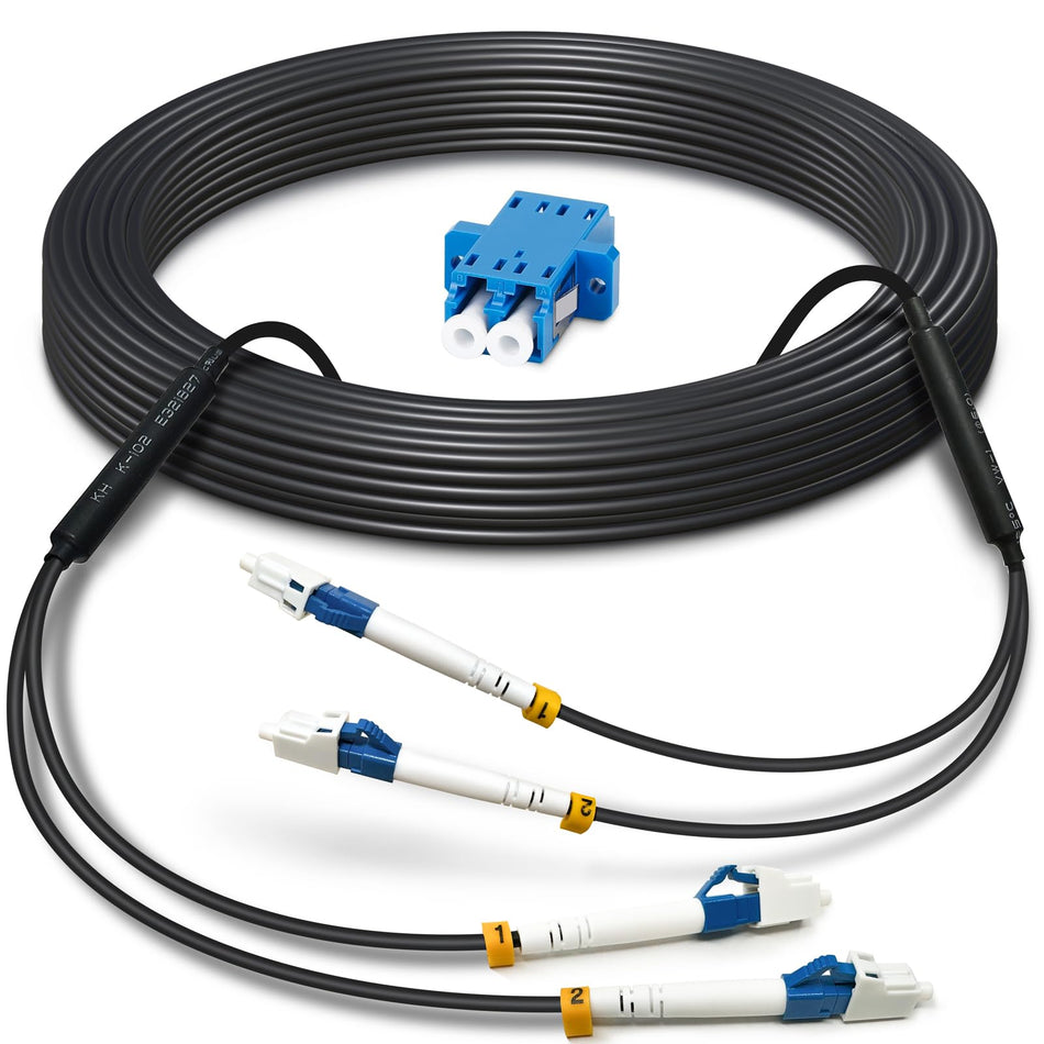LC to LC Armored Outdoor Fiber Optic Cable Single Mode Duplex
