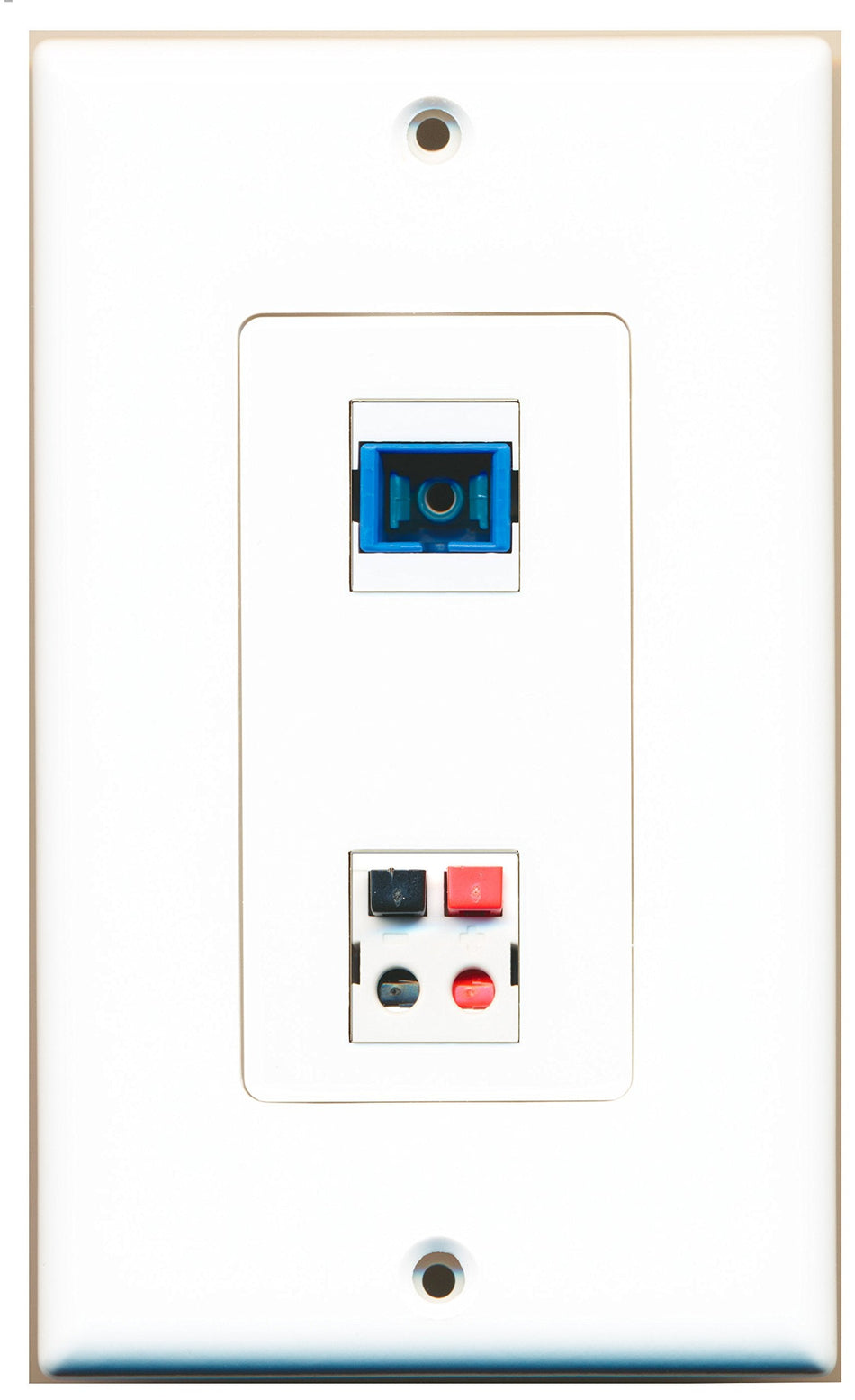 RiteAV 1 Port SC Fiber Singlemode Simplex 1 Port Speaker Wall Plate OVERSIZED