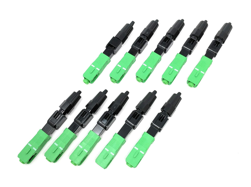 Ultra Spec Cables Field Installable SC-APC Singlemode 9/125 Connector for 0.9mm, 2.0mm, 3.0mm Cable (10 Pack)