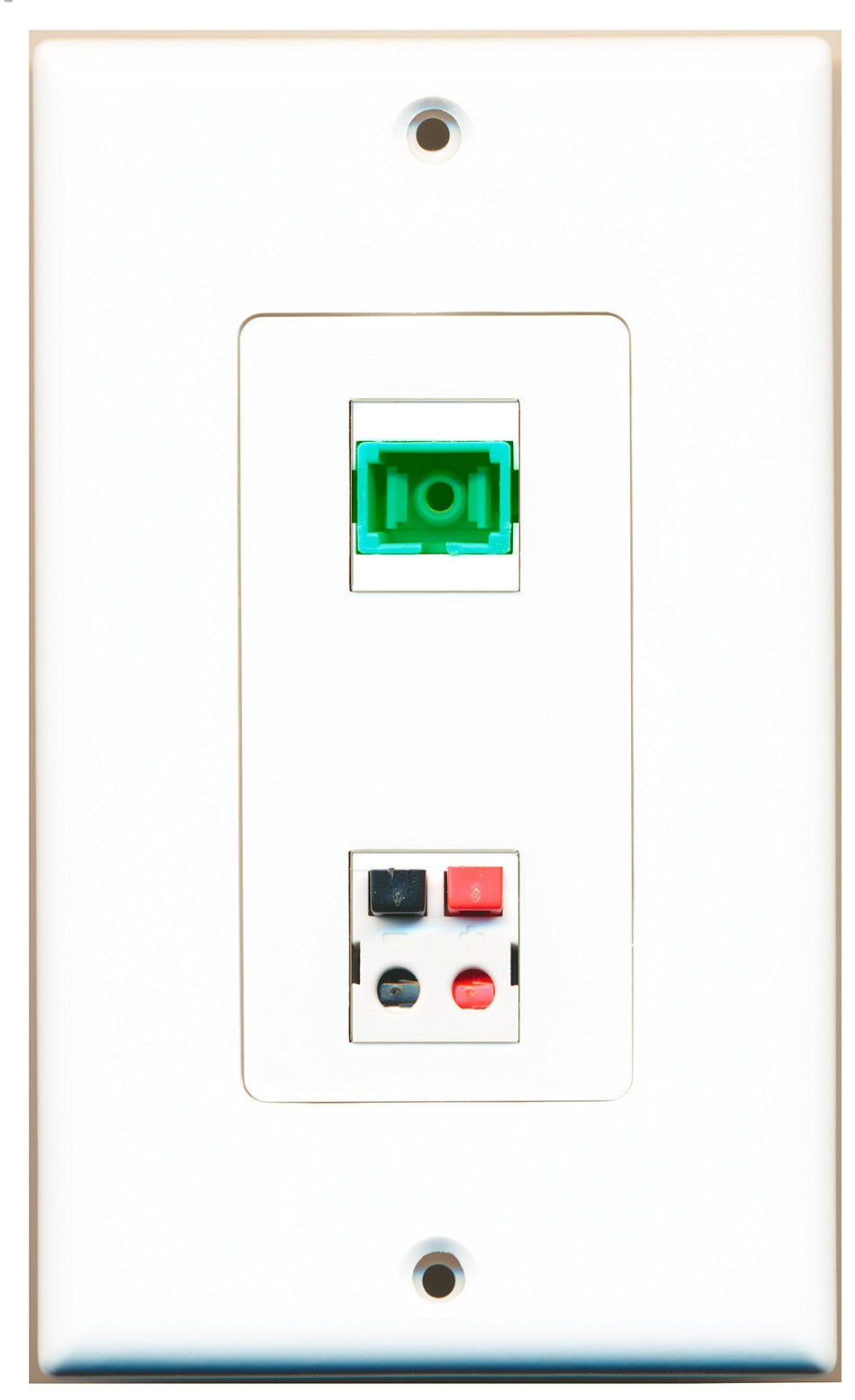 RiteAV 1 Port Speaker 1 Port Fiber SC APC Simplex Wall Plate OVERSIZED
