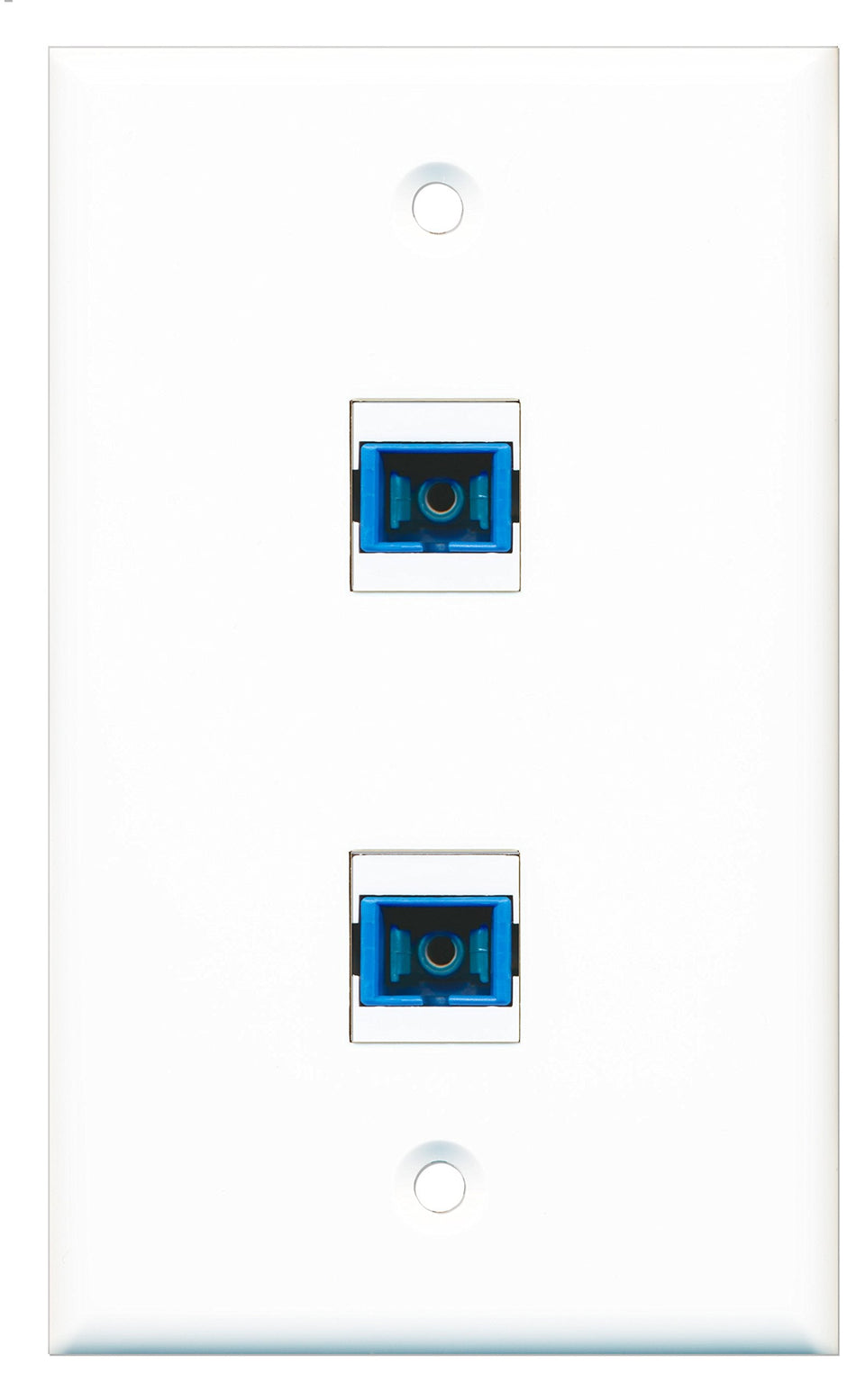 RiteAV - 2 Port SC Fiber Singlemode Simplex Wall Plate - Bracket Included