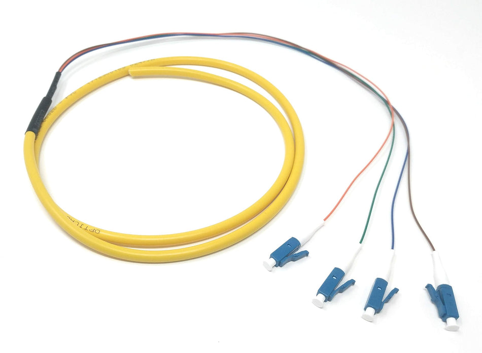 Ultra Spec Cables 4 Strand Singlemode LC-UPC Fiber Pigtail 1 Meter for Splice