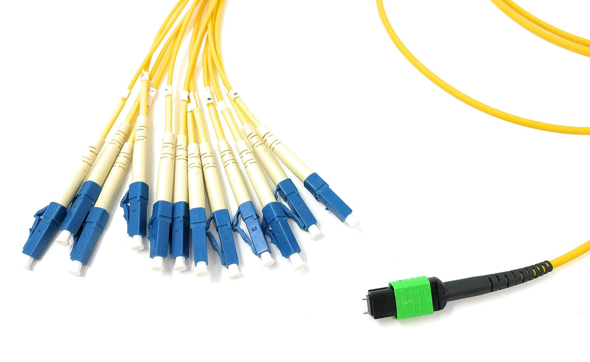 Ultra Spec Cables Singlemode MPO Male APC to 12 x LC-UPC Simplex Break ...