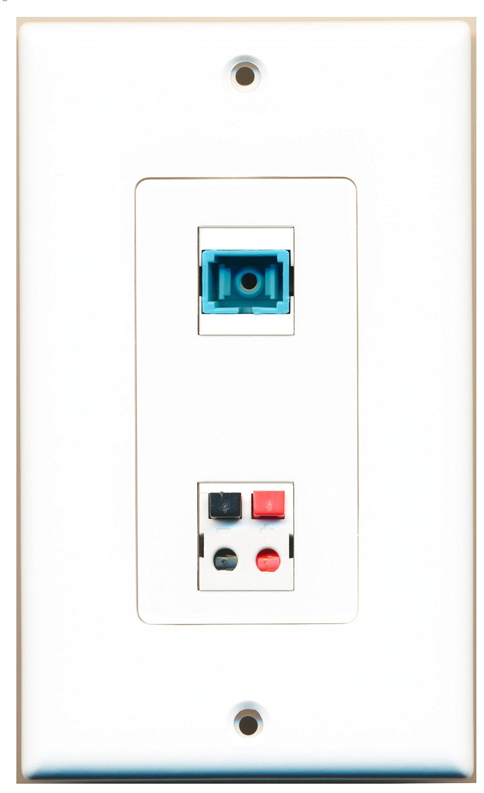 RiteAV 1 Port SC Fiber 10GB Simplex 1 Port Speaker Wall Plate OVERSIZED