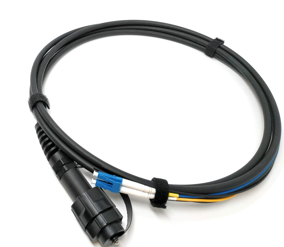 Ultra Spec Cables FTTA Circular Encapsulated LC-UPC to LC-UPC 2 Core Singlemode TPU Outdoor Fiber Optic Cable - 1 Meter