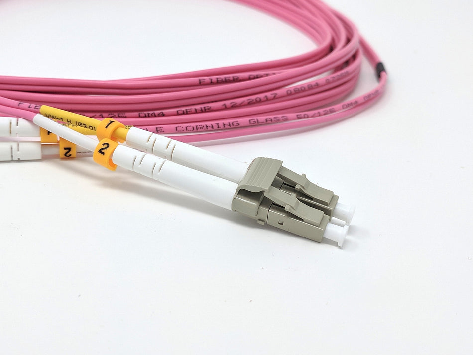 3 Meter 40Gb OM4 Multimode Duplex Fiber Optic Cable (50/125) - LC to LC - Magenta