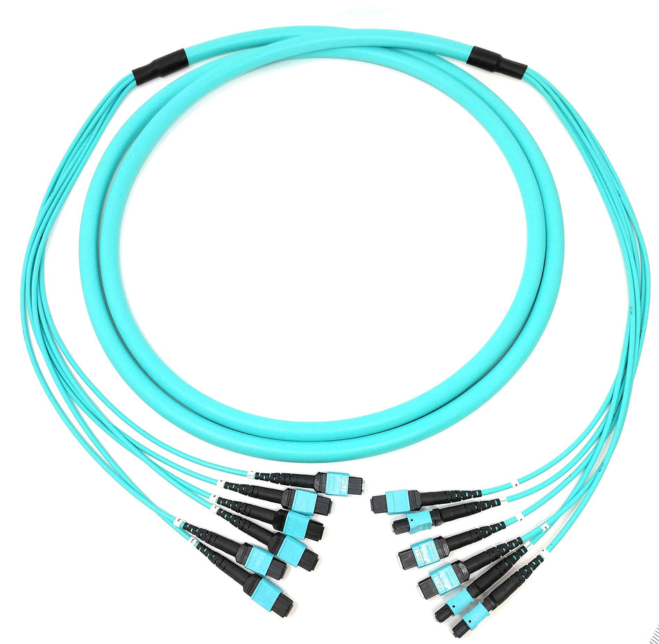 Ultra Spec Cables 10G 72 Fiber Trunk Cable MTP Female x 6 to MTP Female x 6 OM3 50/125 Straight Through OFNR - 2 Meter