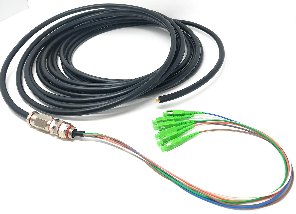 Ultra Spec Cables - SC/APC (6 Strand) Singlemode (9/125) Fiber Optic W ...