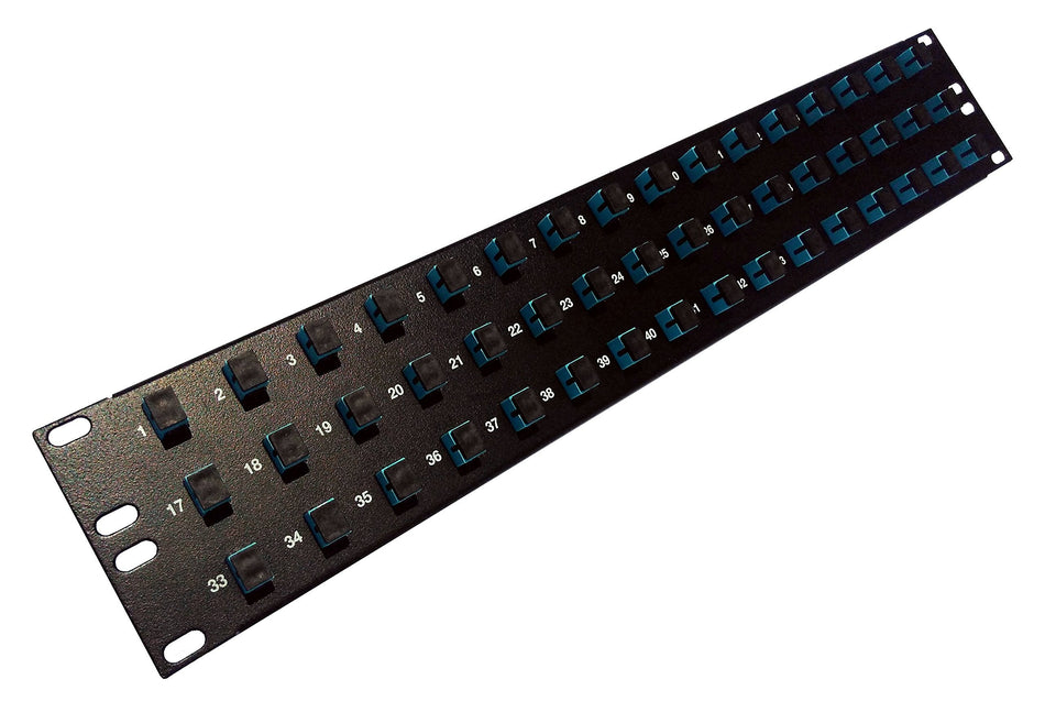 Ultra Spec Cables 48 Port SC Fiber Patch Panel 10Gb/40Gb Multimode (Aqua Couplers) (Loaded 2u) 19"
