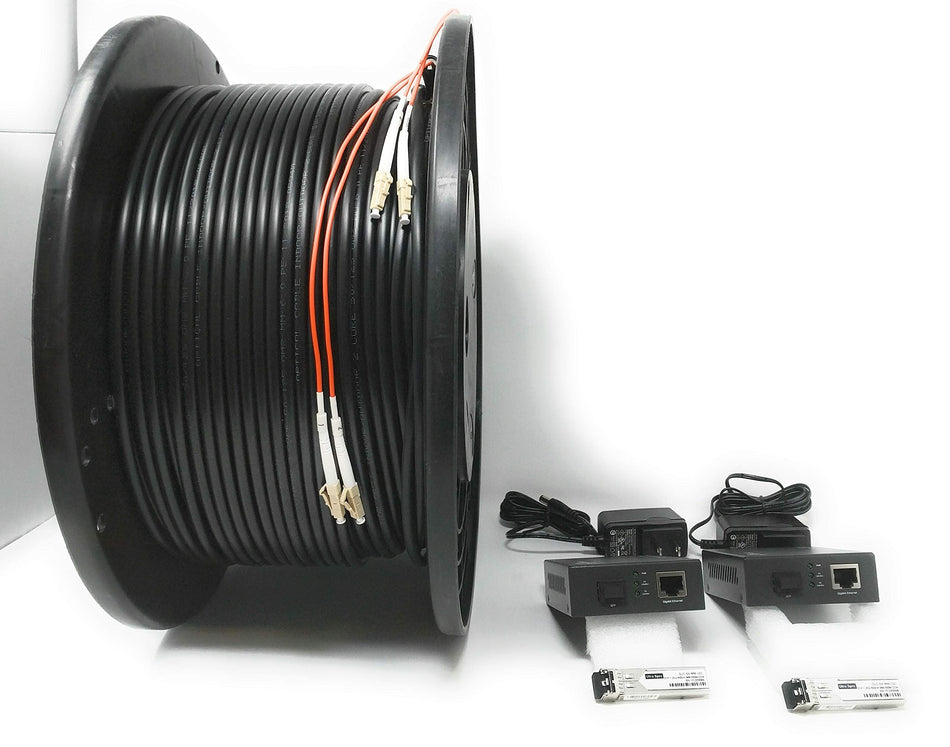 RiteAV - CAT 6/ Cat5e Extension Kit, Over 300ft (75M Outdoor Rated Fiber Cable Included)