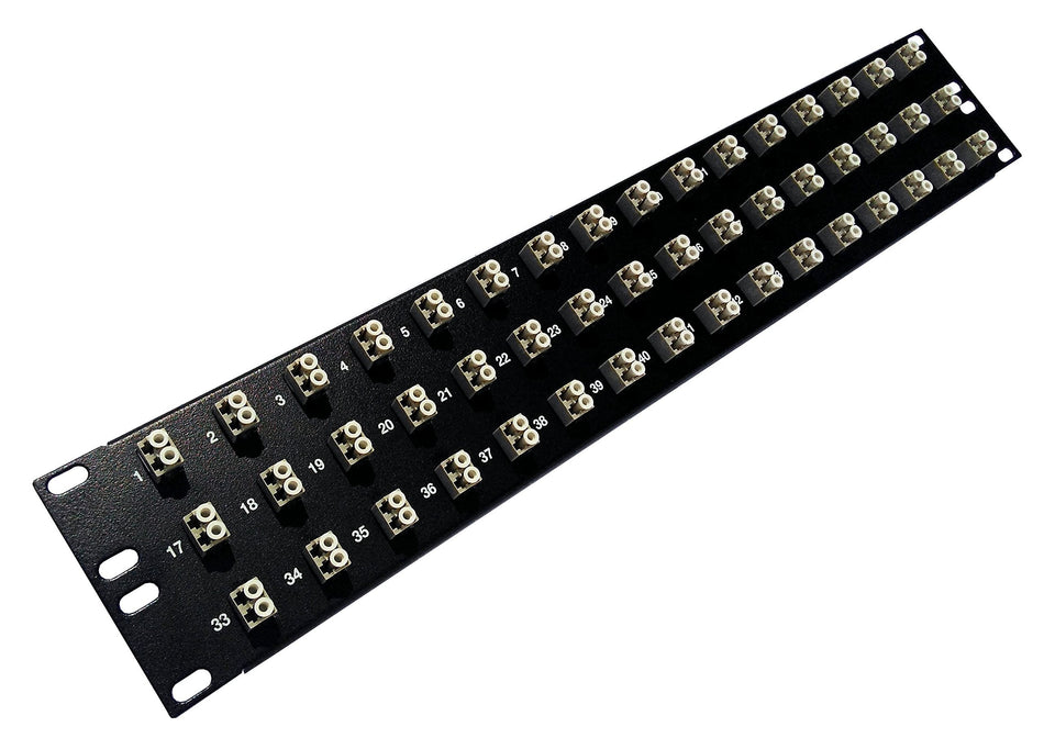 Ultra Spec Cables 48 Port LC Fiber Patch Panel Multimode (Beige Couplers) (Loaded 2u) 19"