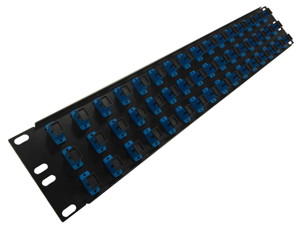 Ultra Spec Cables 48 Port SC Fiber Patch Panel Singlemode (Blue Couplers) (Loaded 2u) 19"