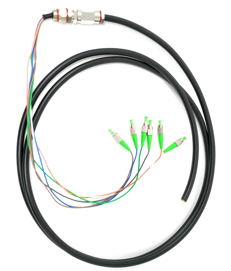 Ultra Spec Cables - FC/APC (6 Strand) Singlemode (9/125) Fiber Optic Waterproof Armored Splice Pigtail - 10M
