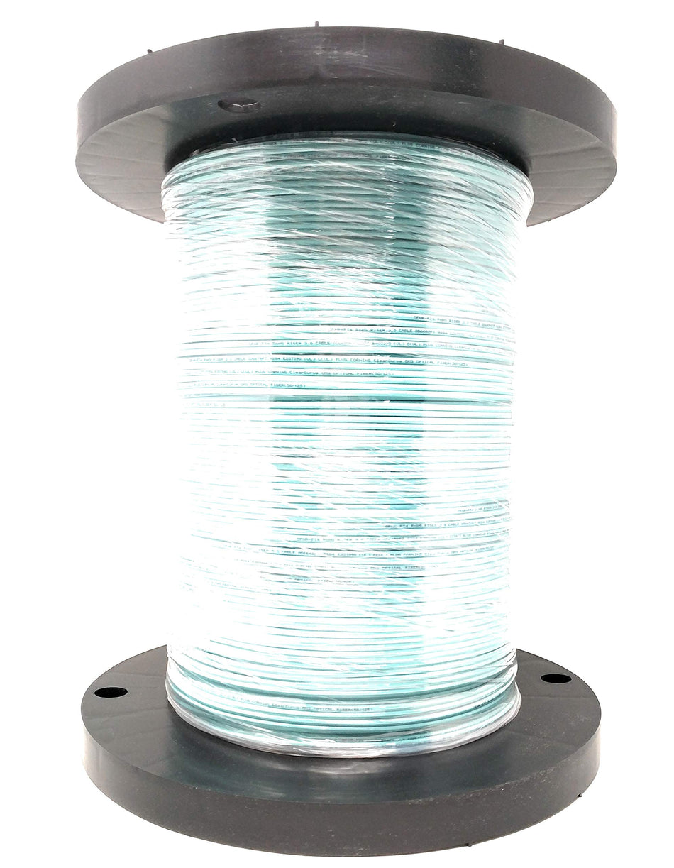 Ultra Spec Cables 1000 FT (1000FT) Bulk Fiber Optic Cable Zip Cord (2 Strands) 10 Gigabit Multimode OM3 50/125 Duplex (ON Spool) 3.0mm
