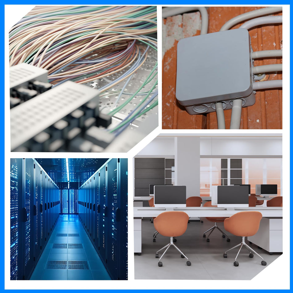 4-Port Fiber Optic Distribution Box - Waterproof ABS Plastic, SC/APC Fiber Coupler, White