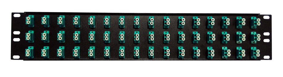 Ultra Spec Cables 48 Port LC Fiber Patch Panel 10Gb/40Gb Multimode (Aqua Couplers) (Loaded 2u) 19"