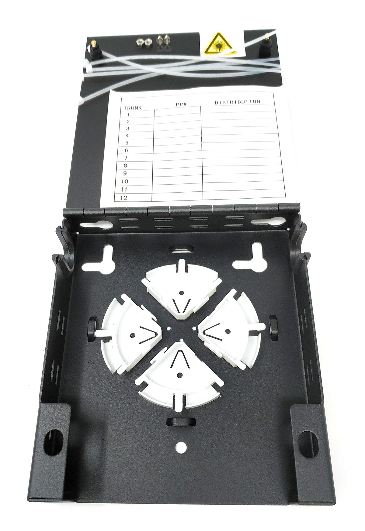 Ultra Spec Cables Wall Mount Fiber Enclosure with Spool and Loaded 6 P ...