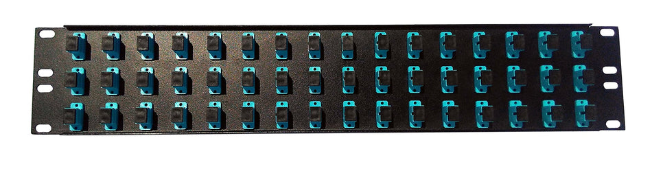 Ultra Spec Cables 48 Port SC Fiber Patch Panel 10Gb/40Gb Multimode (Aqua Couplers) (Loaded 2u) 19"