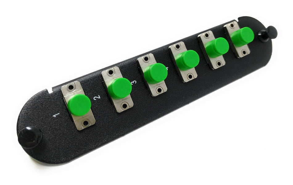 RiteAV - CCH FC/SC (6 Port Simplex w/6 Fiber Connectors) Adapter Panel (Non-LGX) Silver/Black (9/125) for Yellow OS2 Singlemode