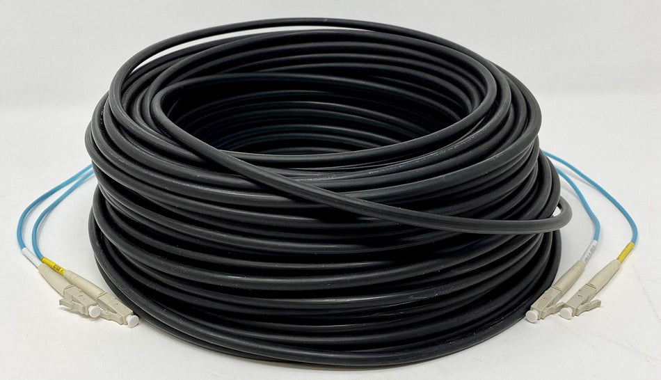 RiteAV - 1600ft/500m OD-5mm Industrial TPU OM4/OM3 Fiber LC to LC Outdoor Armored Fiber Patch Cable, Duplex Multimode Fiber Optic Cable 10Gb, MMF 50/125, OM4 LC-LC