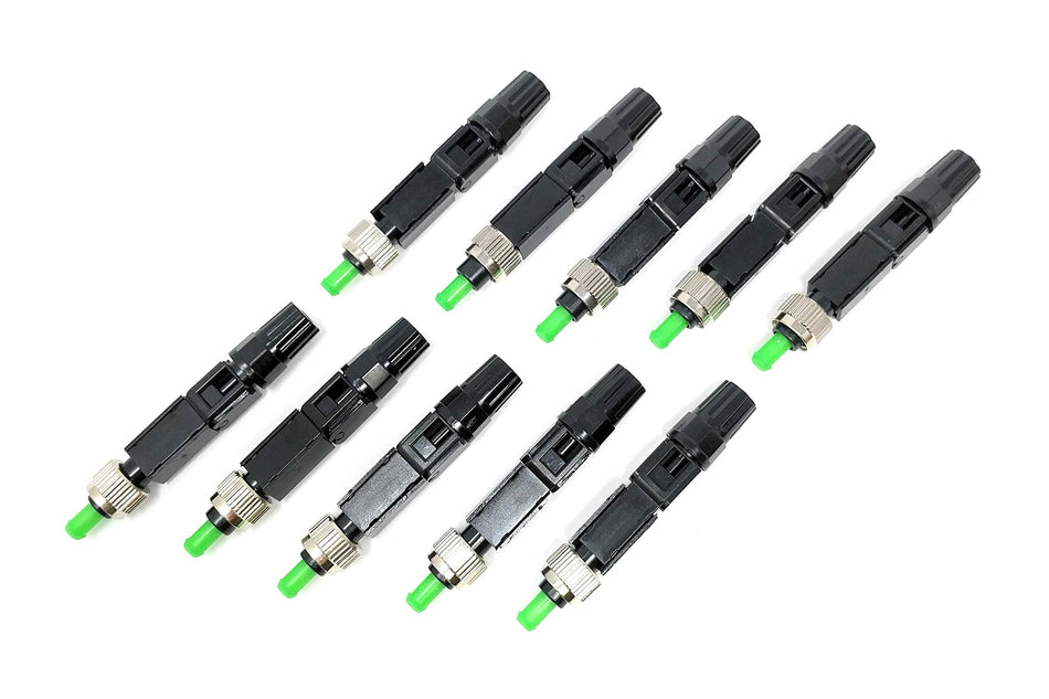 Ultra Spec Cables Field Installable FC-APC Singlemode 9/125 Connector for 0.9mm, 2.0mm, 3.0mm Cable (10 Pack)