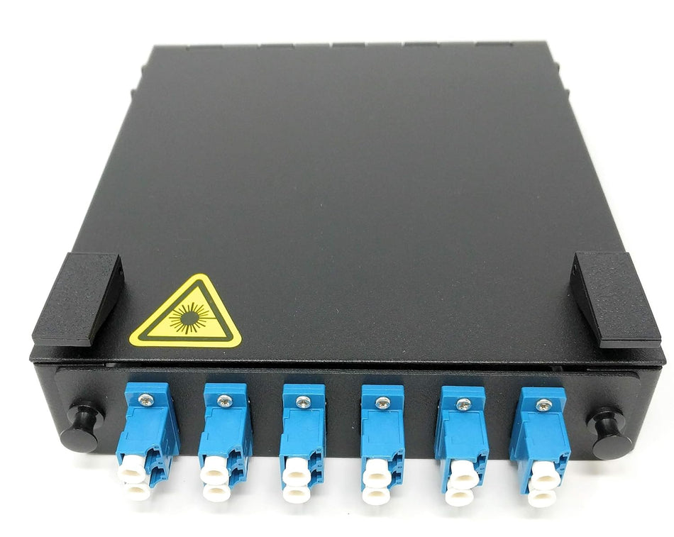 Wall Mount Fiber Enclosure with Splicing Module and Loaded 6 Port LC-UPC Singlemode Duplex LGX Panel
