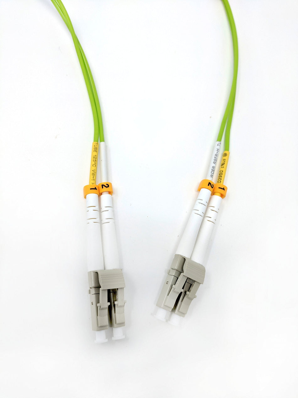 100 Meter 100Gb OM5 Multimode Duplex Fiber Optic Cable (50/125) - LC to LC - Lime Green