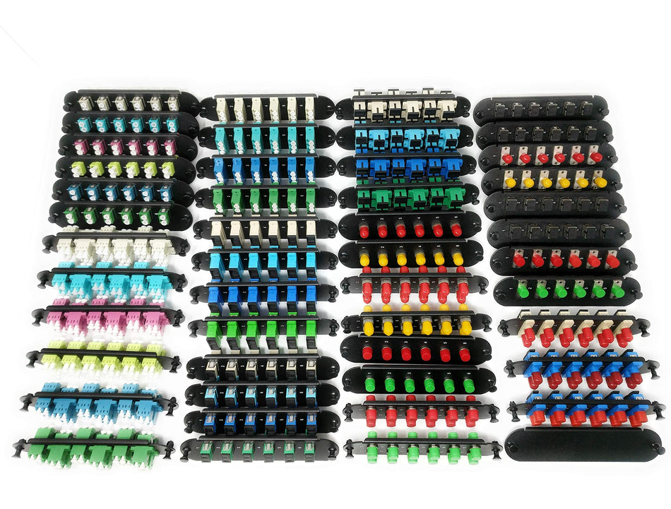 RiteAV - CCH SC/SC (6 Port Simplex w/6 Fiber Connectors) Adapter Panel (Non-LGX) Green/Black (9/125) for Yellow OS2 Singlemode APC