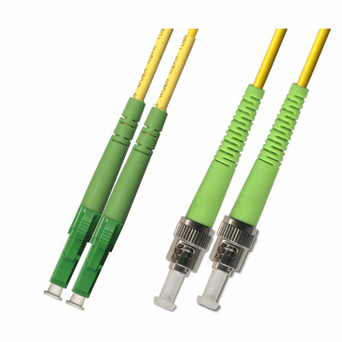 9M LC APC to ST APC Duplex Singlemode Fiber Optic Cable 9/125
