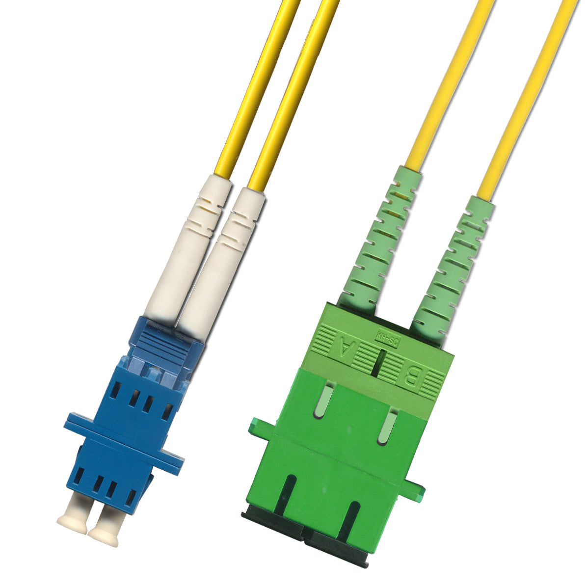 RiteAV Fiber Optic Hybrid Duplex Adapter Cable Coupler LC UPC Female to SC APC Female 1FT