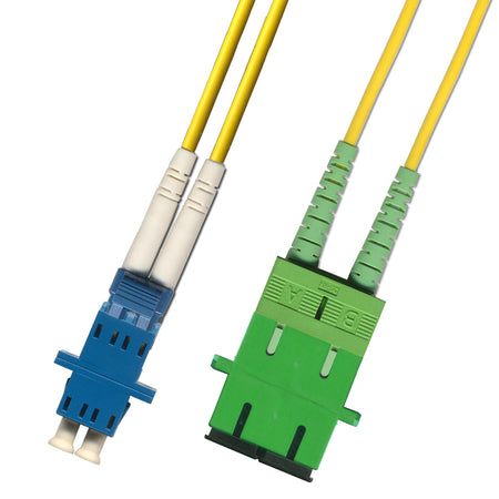 RiteAV Fiber Optic Hybrid Duplex Adapter Cable Coupler LC UPC Female to SC APC Female 1FT