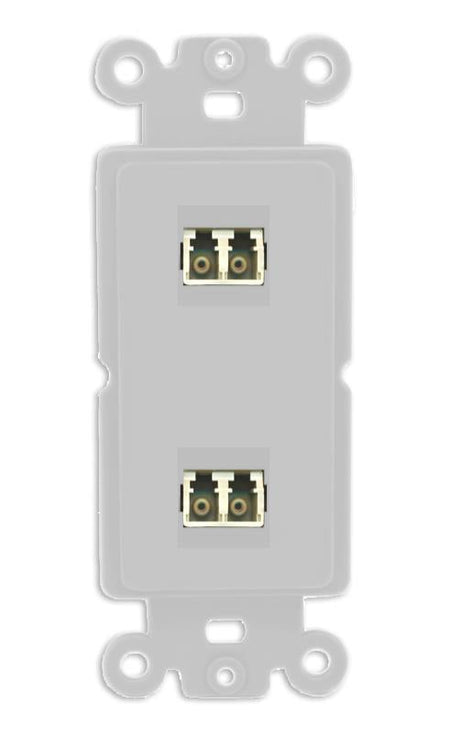 RiteAV 2 Port LC Fiber Optic Multimode Duplex Wall Plate - Rocker [Gray/Gray]
