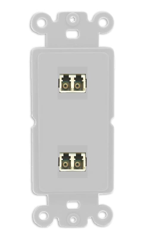 RiteAV 2 Port LC Fiber Optic Multimode Duplex Wall Plate - Rocker [Gray/Gray]
